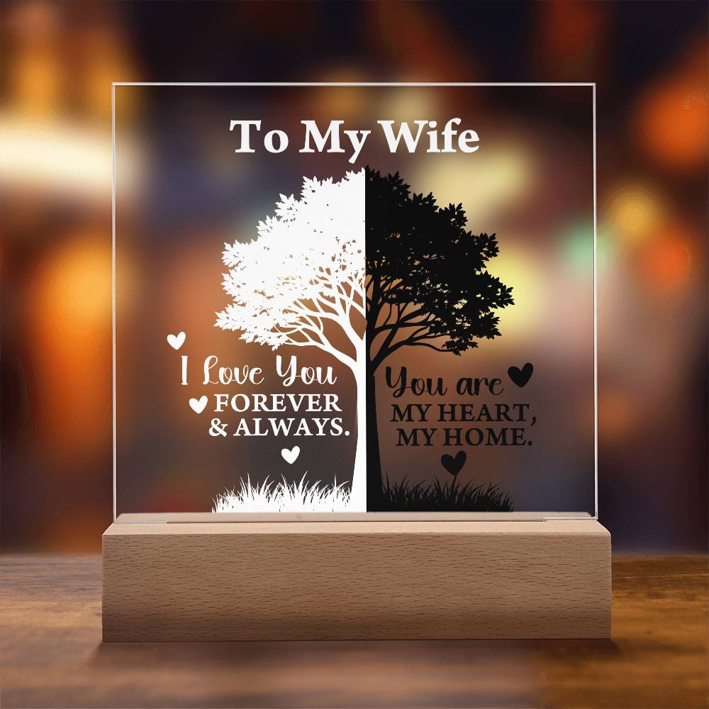 You Are My Heart Printed Square Shaped Acrylic Plaque