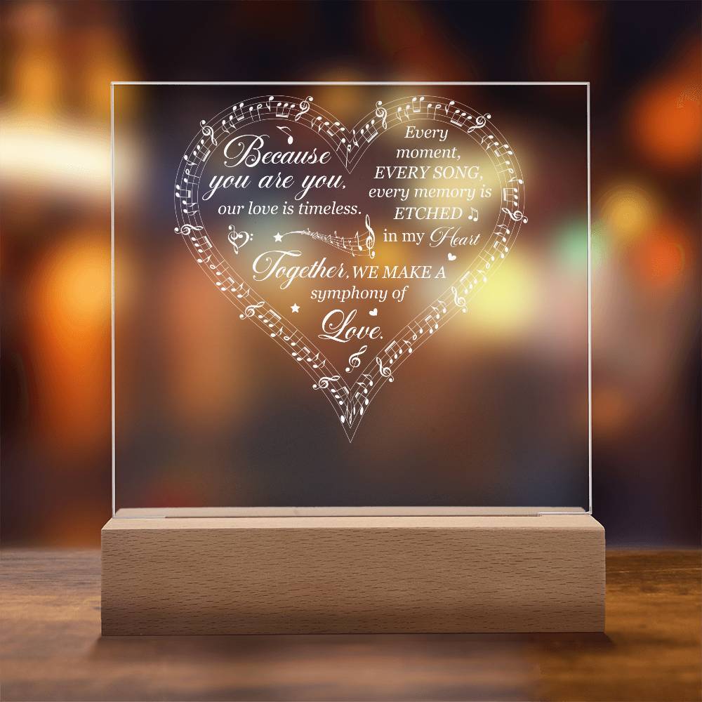 Symphony of Love Printed Square Shaped Acrylic Plaque