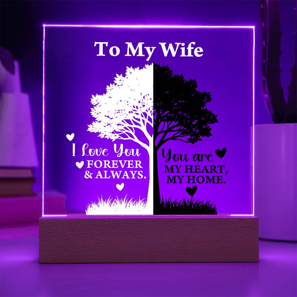 You Are My Heart Printed Square Shaped Acrylic Plaque