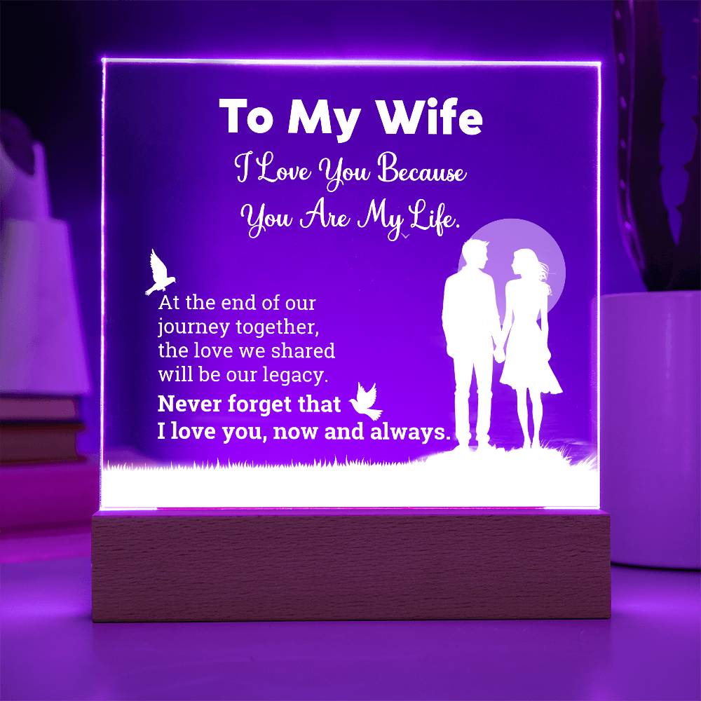I Love You Because  Printed Square Shaped Acrylic Plaque