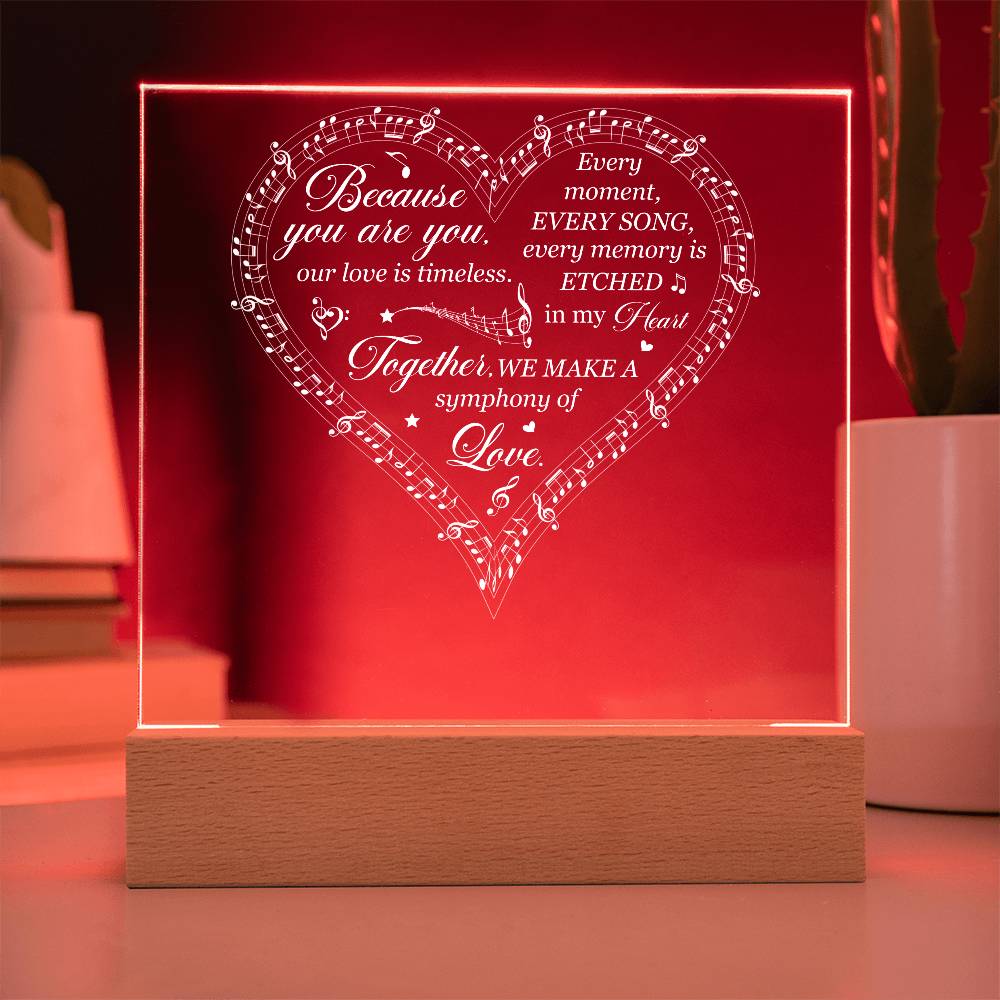 Symphony of Love Printed Square Shaped Acrylic Plaque