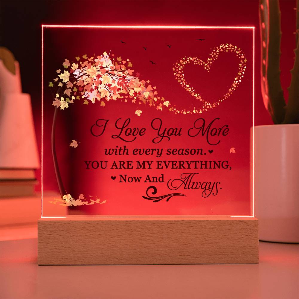 Love You More Printed Square Shaped Acrylic Plaque