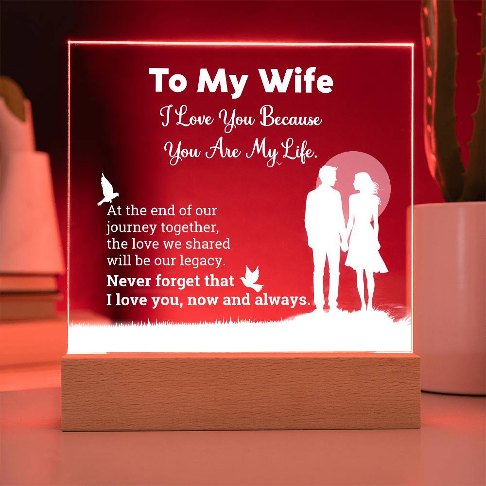 I Love You Because  Printed Square Shaped Acrylic Plaque