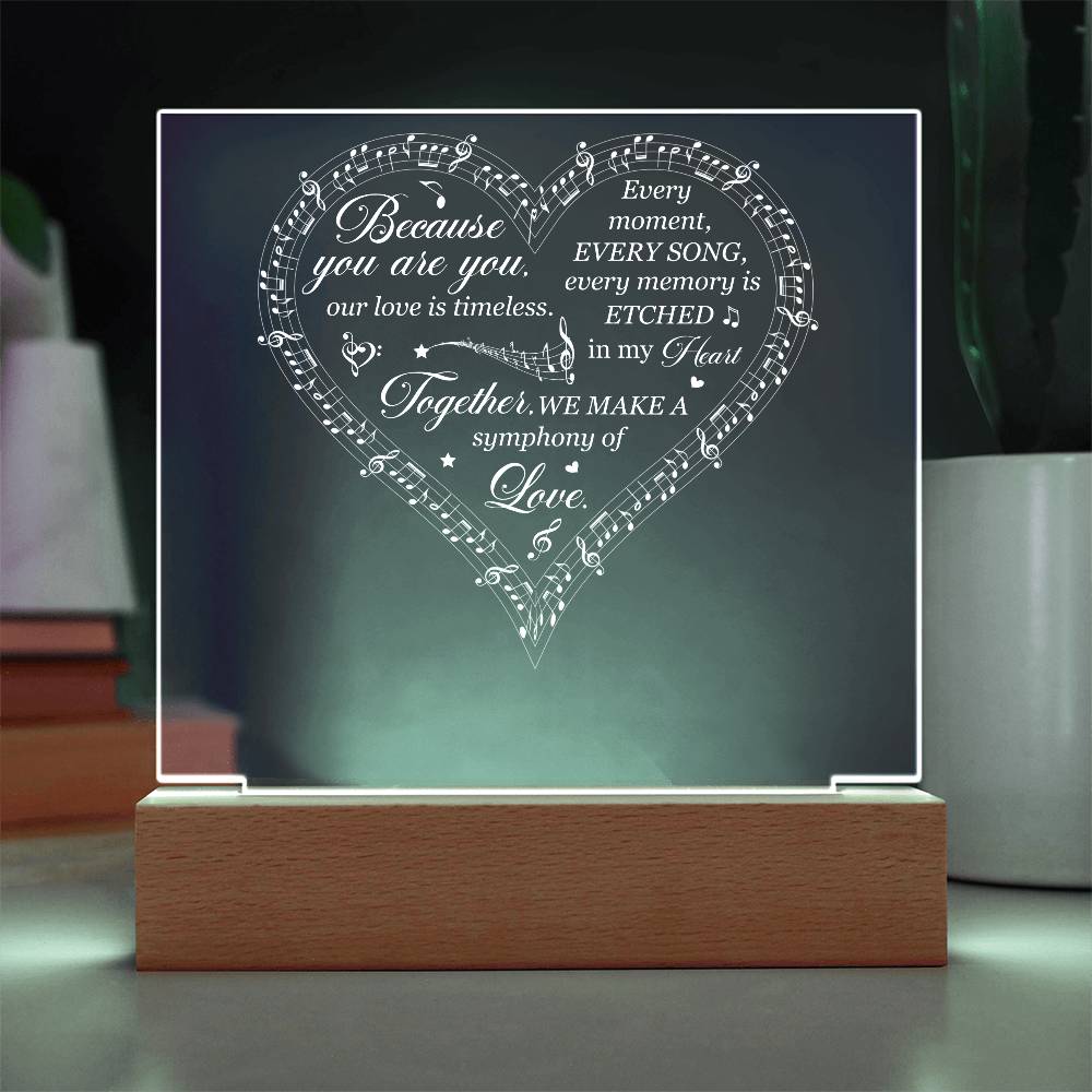 Symphony of Love Printed Square Shaped Acrylic Plaque