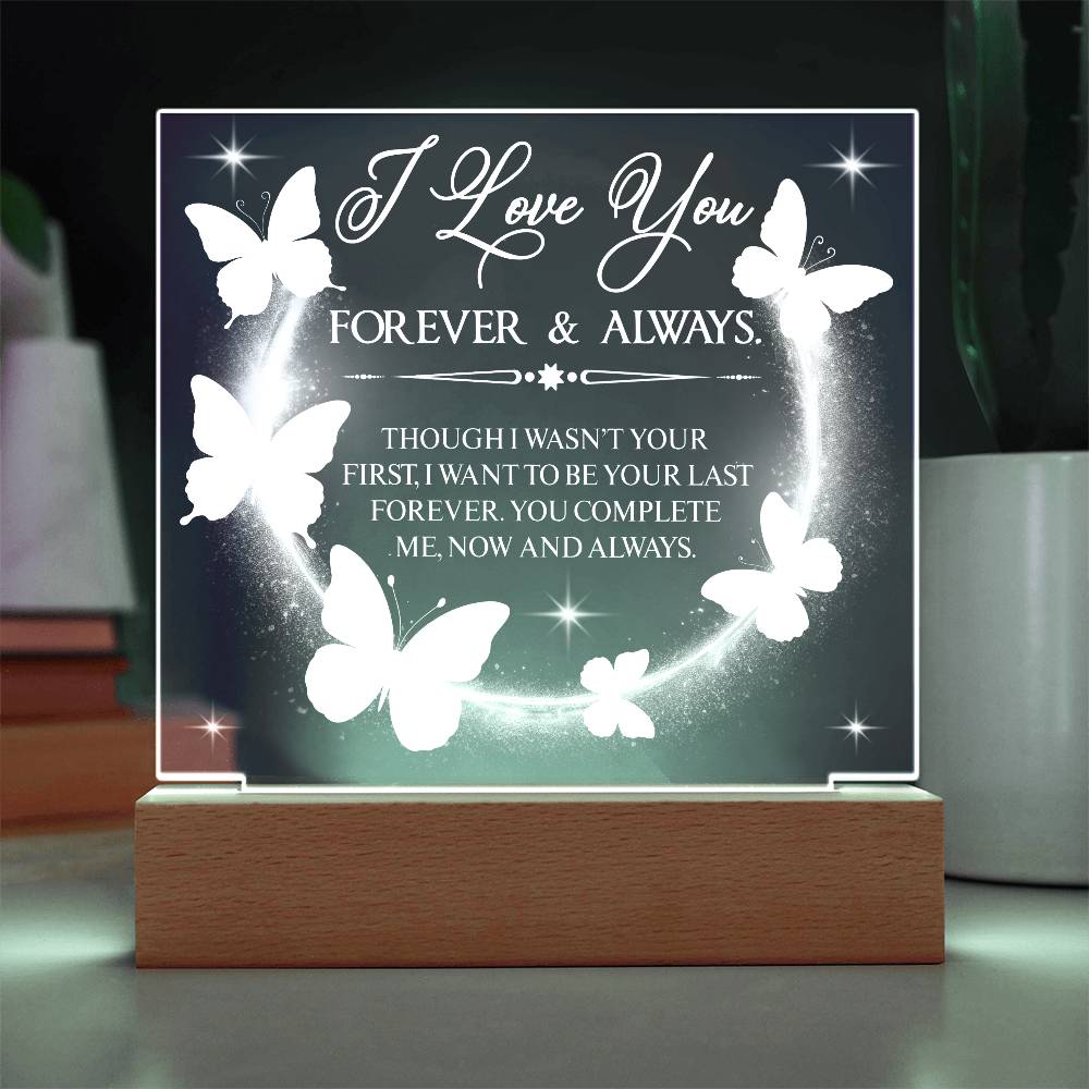 Butterfly Love Printed Square Shaped Acrylic Plaque