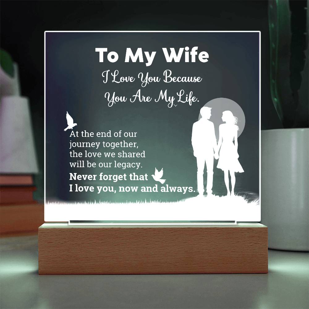 I Love You Because  Printed Square Shaped Acrylic Plaque