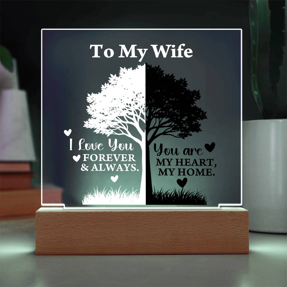You Are My Heart Printed Square Shaped Acrylic Plaque