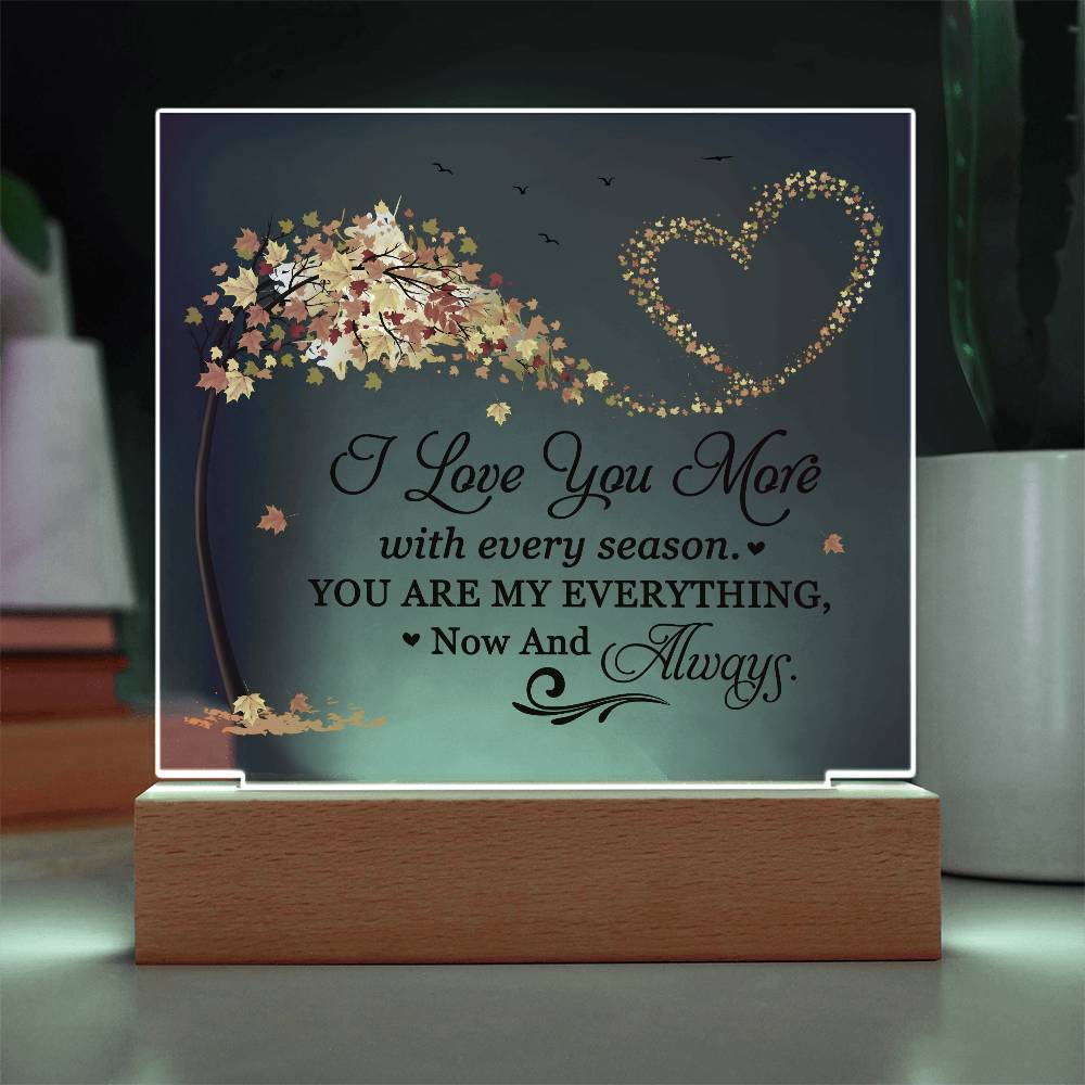 Love You More Printed Square Shaped Acrylic Plaque