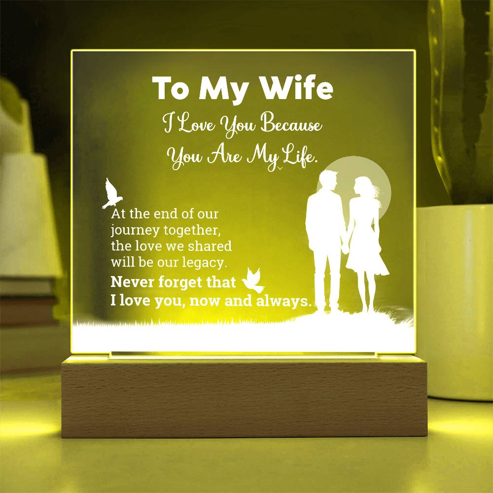 I Love You Because  Printed Square Shaped Acrylic Plaque