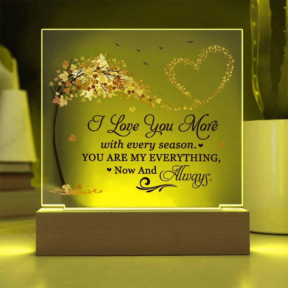 Love You More Printed Square Shaped Acrylic Plaque