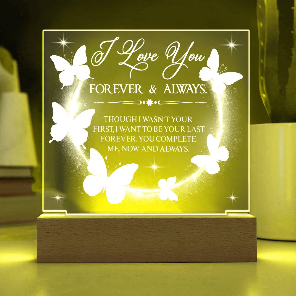 Butterfly Love Printed Square Shaped Acrylic Plaque