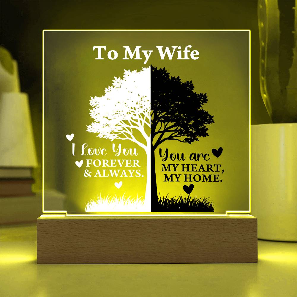 You Are My Heart Printed Square Shaped Acrylic Plaque
