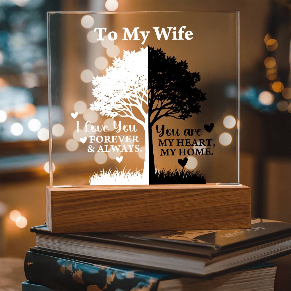 You Are My Heart Printed Square Shaped Acrylic Plaque