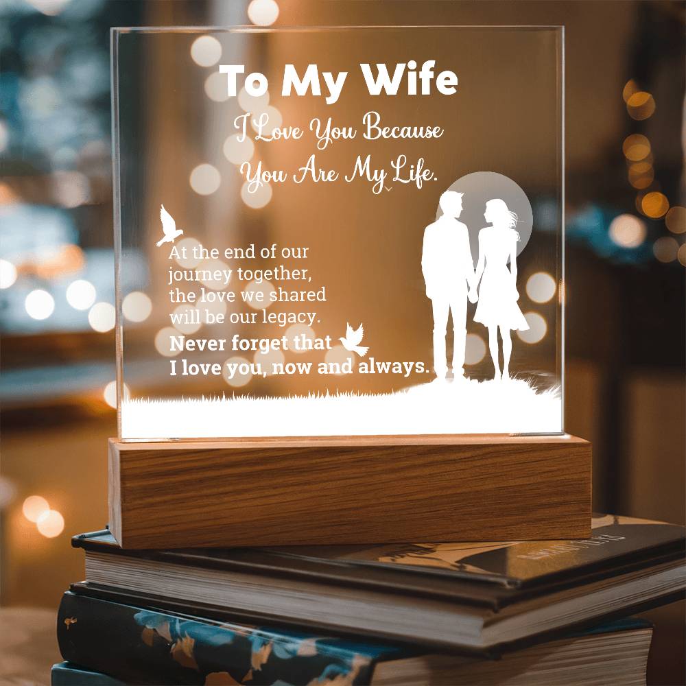 I Love You Because  Printed Square Shaped Acrylic Plaque