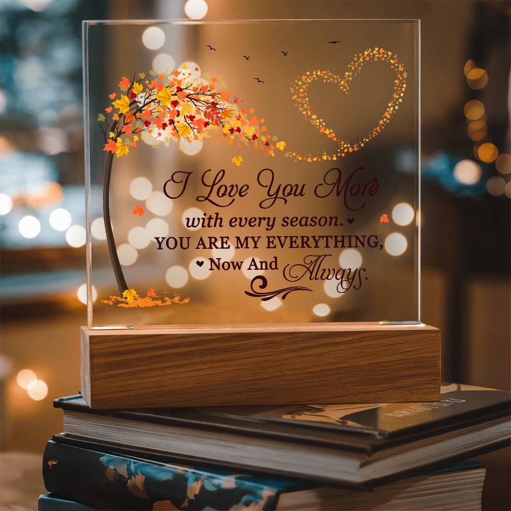 Love You More Printed Square Shaped Acrylic Plaque