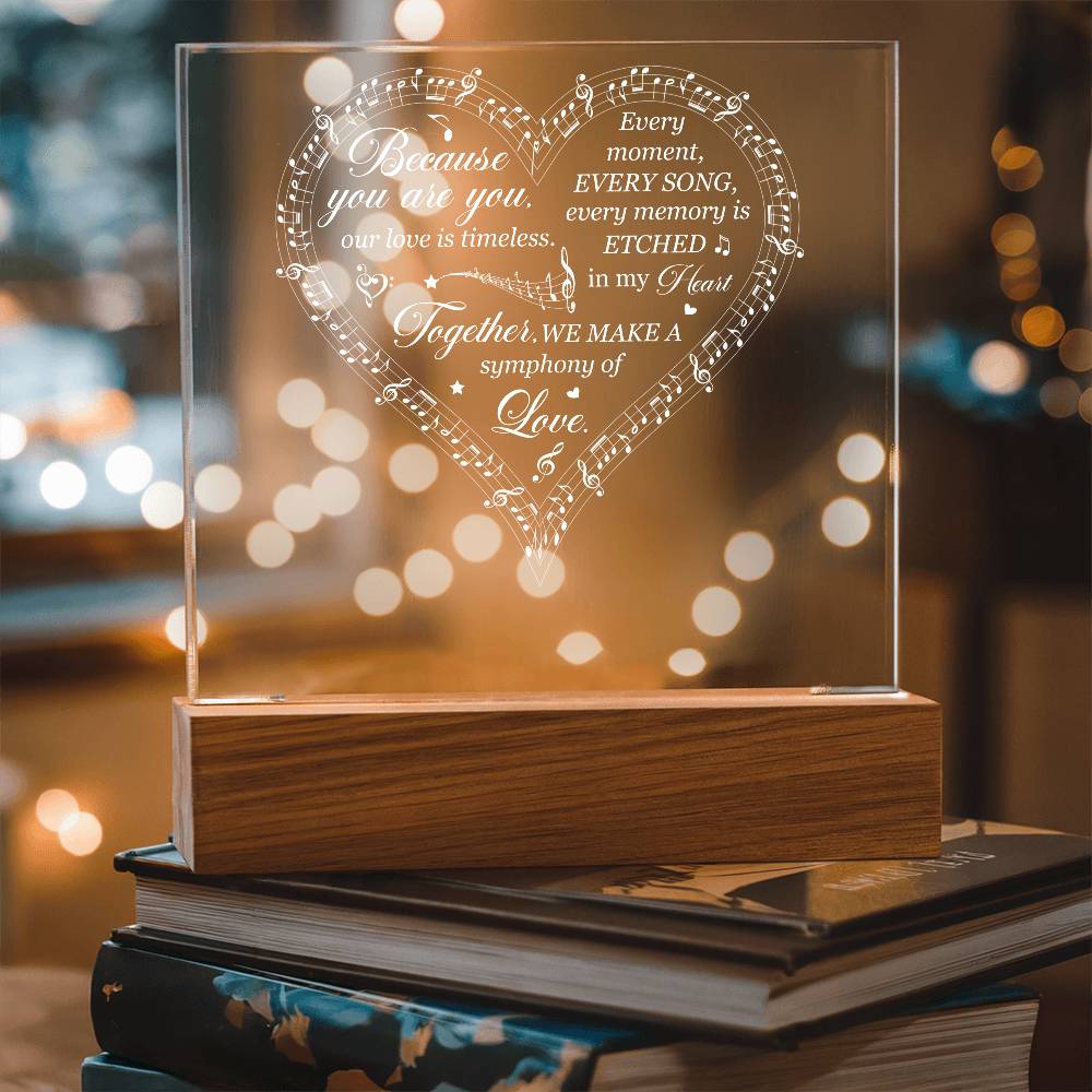 Symphony of Love Printed Square Shaped Acrylic Plaque