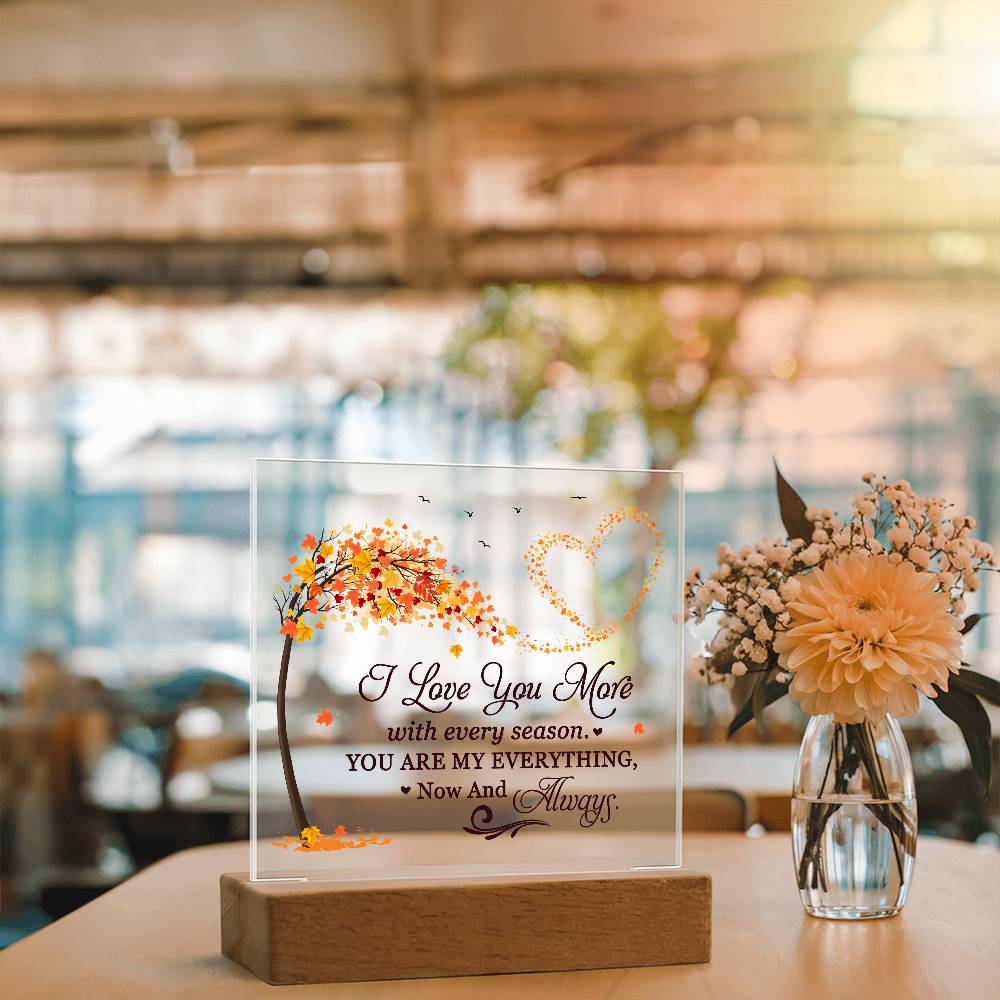 Love You More Printed Square Shaped Acrylic Plaque