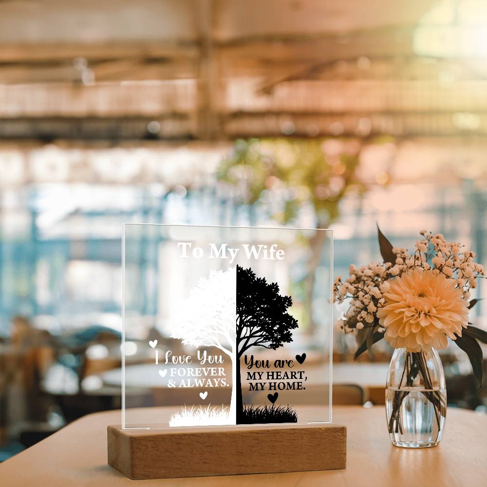 You Are My Heart Printed Square Shaped Acrylic Plaque