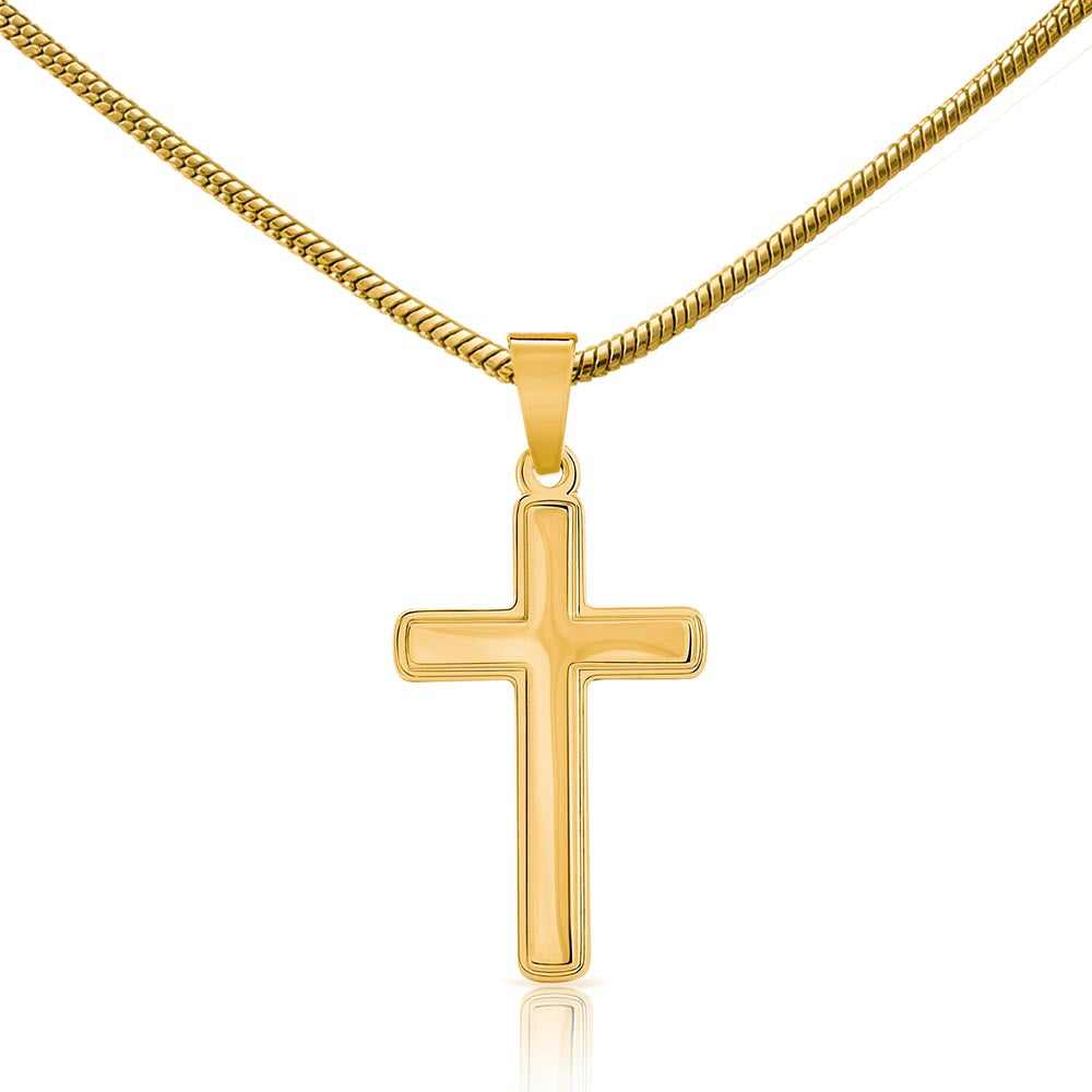 Psalm 68:5 Widows Advocate Artisan Cross Pendant Necklace with Adjustable Snake Chain Silver Tone or Gold Tone