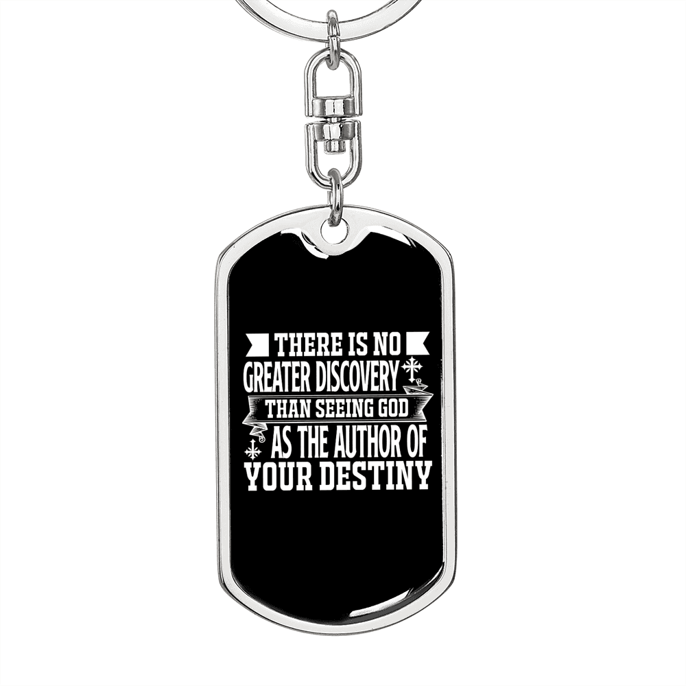 Author Of Destiny Keychain Stainless Steel or 18k Gold Dog Tag Keyring-Express Your Love Gifts