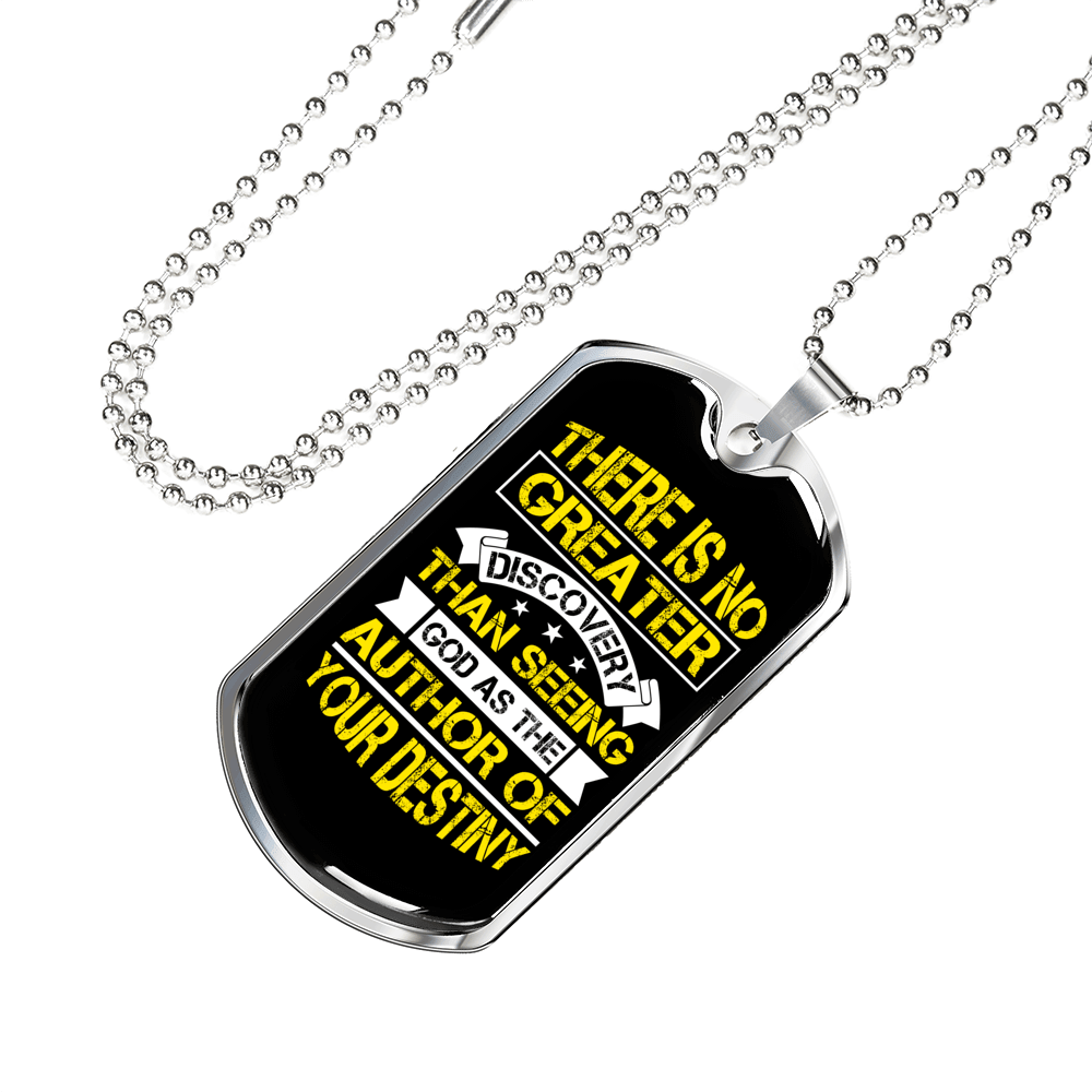 Author Of Your Destiny Necklace Stainless Steel or 18k Gold Dog Tag 24" Chain-Express Your Love Gifts
