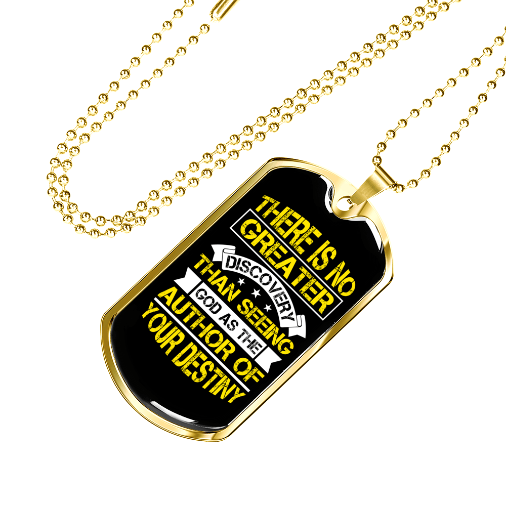 Author Of Your Destiny Necklace Stainless Steel or 18k Gold Dog Tag 24" Chain-Express Your Love Gifts