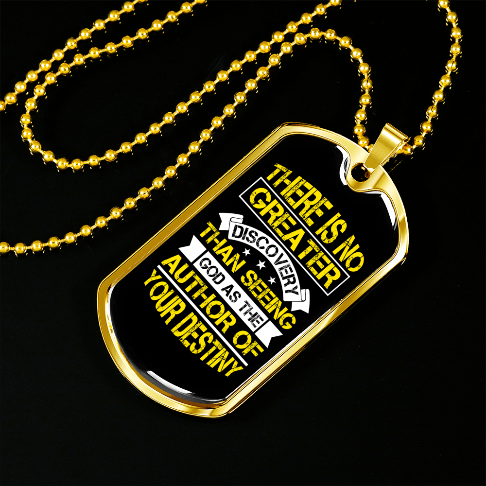 Author Of Your Destiny Necklace Stainless Steel or 18k Gold Dog Tag 24" Chain-Express Your Love Gifts