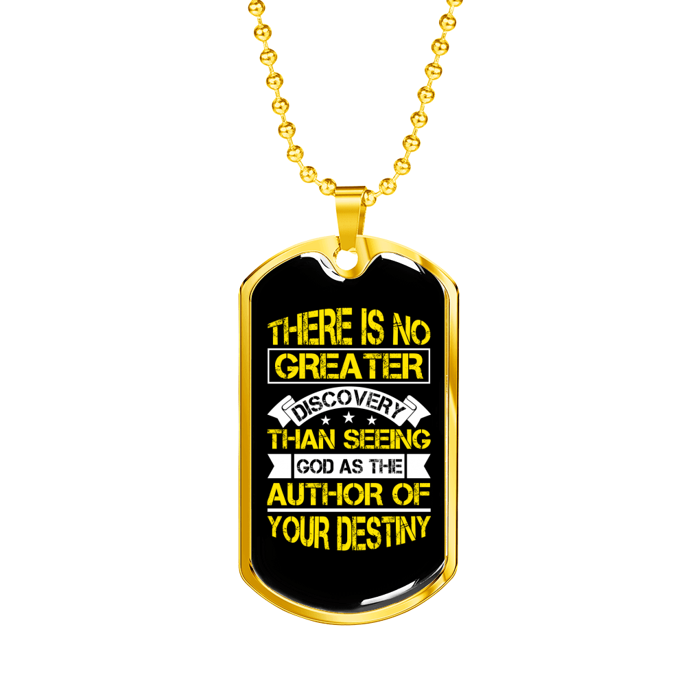 Author Of Your Destiny Necklace Stainless Steel or 18k Gold Dog Tag 24" Chain-Express Your Love Gifts