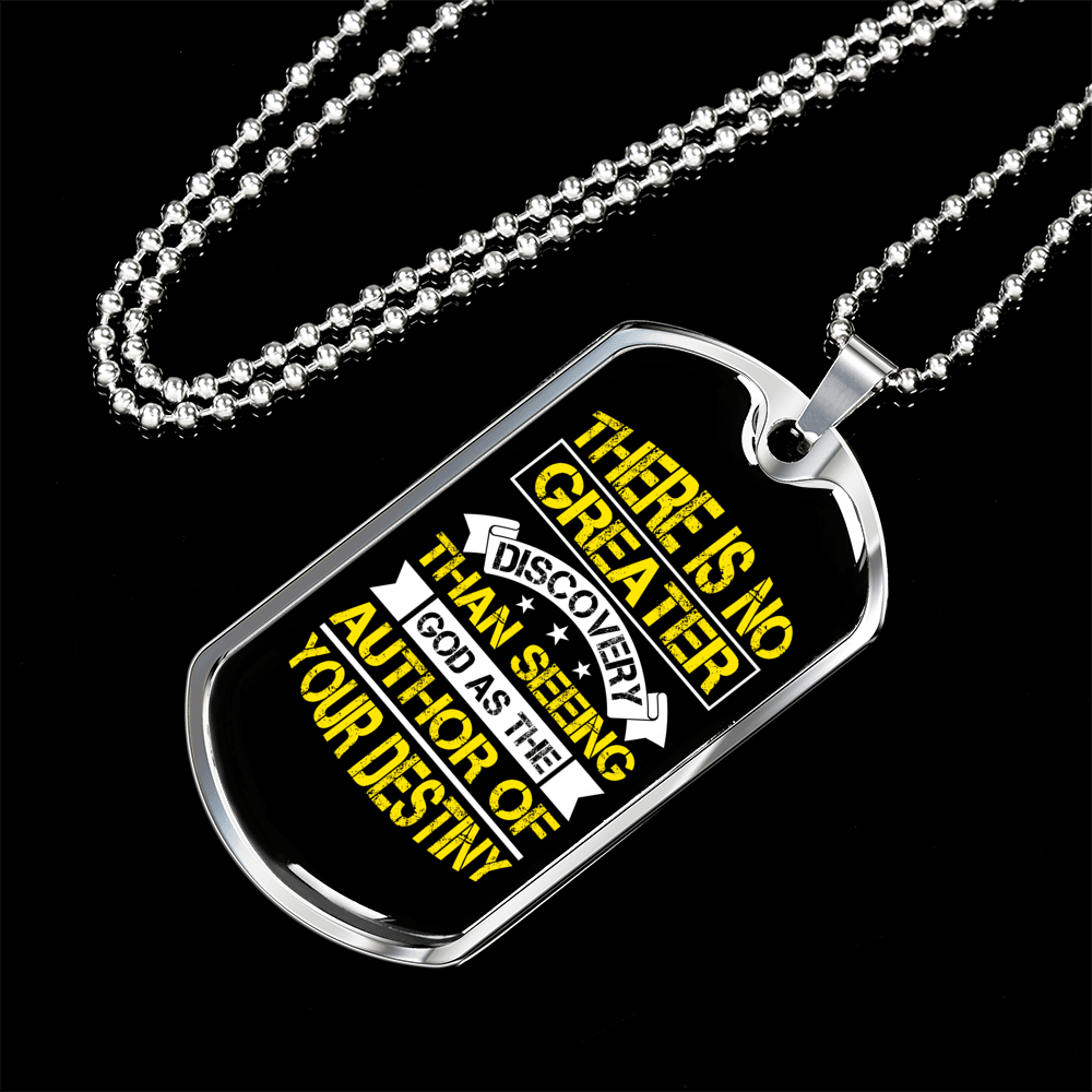 Author Of Your Destiny Necklace Stainless Steel or 18k Gold Dog Tag 24" Chain-Express Your Love Gifts