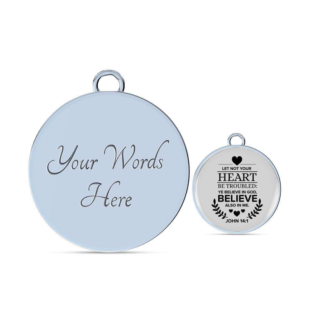 Believe In God Scripture Stainless Steel or 18k Gold Circle Bangle Bracelet-Express Your Love Gifts
