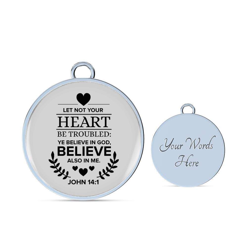 Believe In God Scripture Stainless Steel or 18k Gold Circle Bangle Bracelet-Express Your Love Gifts
