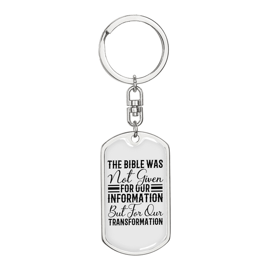Bible Transformation Keychain Stainless Steel or 18k Gold Dog Tag Keyring-Express Your Love Gifts