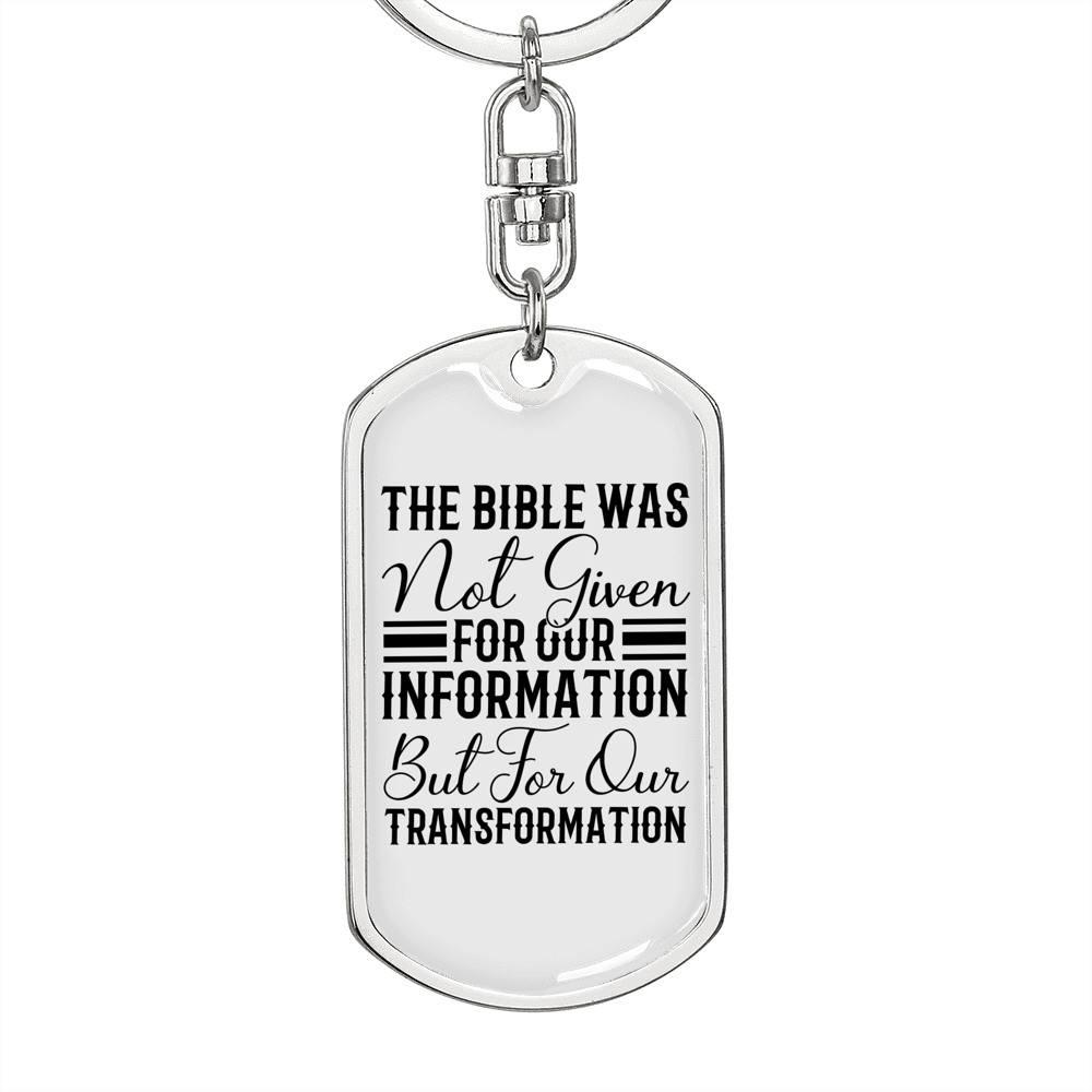 Bible Transformation Keychain Stainless Steel or 18k Gold Dog Tag Keyring-Express Your Love Gifts