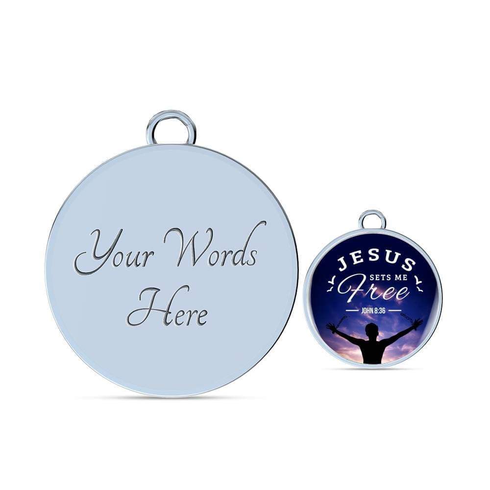 Bible Verse Gift Jesus Set Me Free Stainless Steel or 18k Gold Bracelet Bangle - Express Your Love Gifts