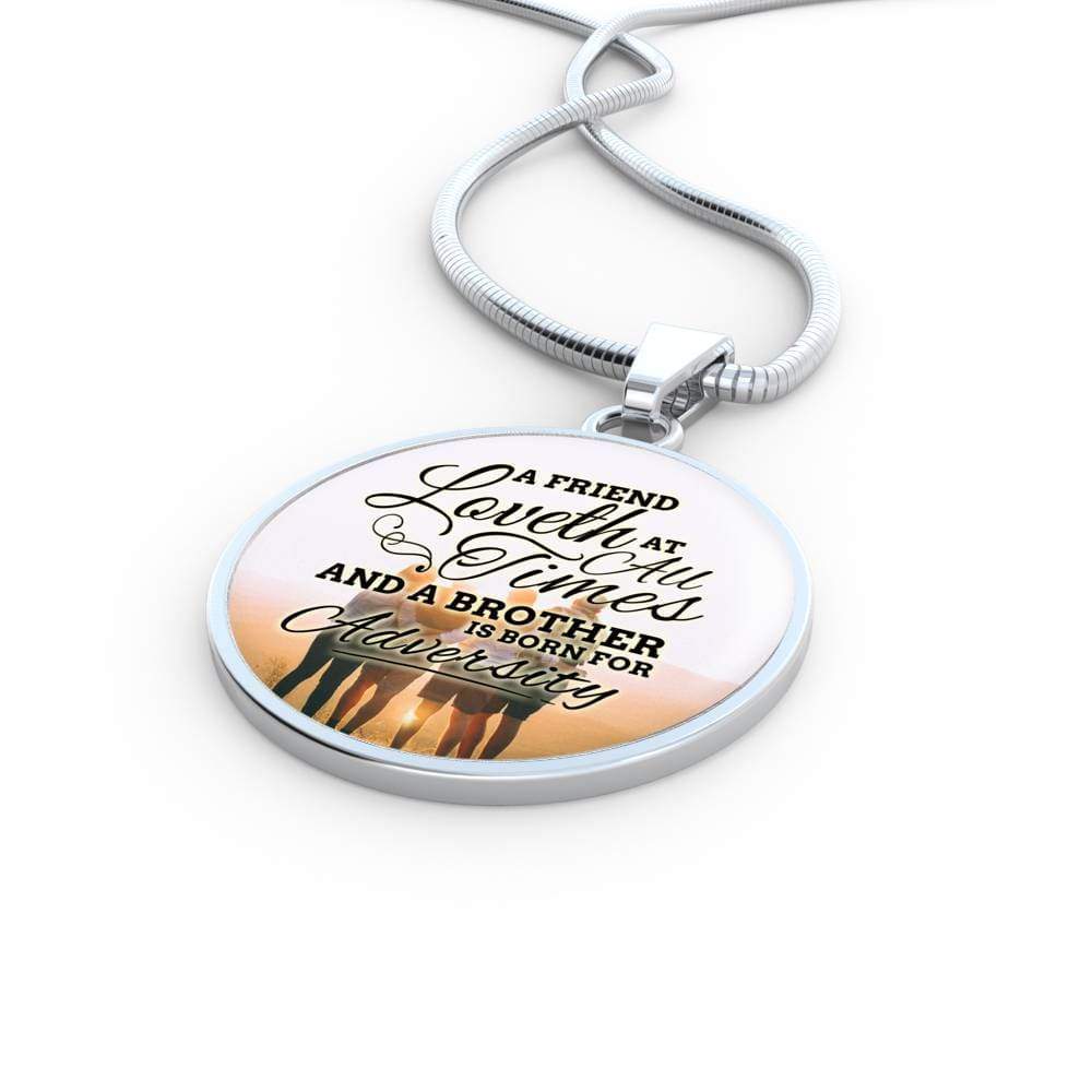 Bible Verse Necklace Proverbs Circle Pendant Stainless Steel or 18k Gold 18-22" - Express Your Love Gifts