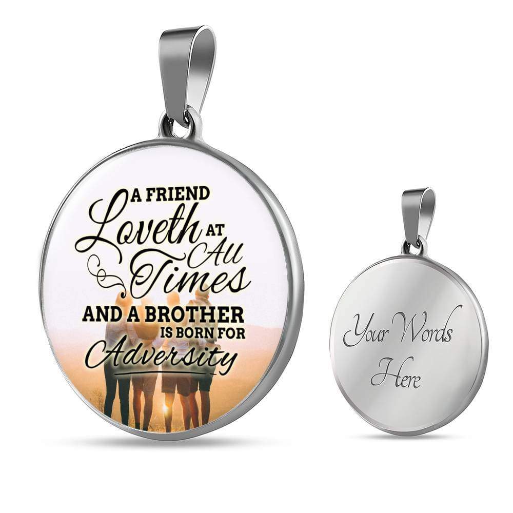 Bible Verse Necklace Proverbs Circle Pendant Stainless Steel or 18k Gold 18-22" - Express Your Love Gifts
