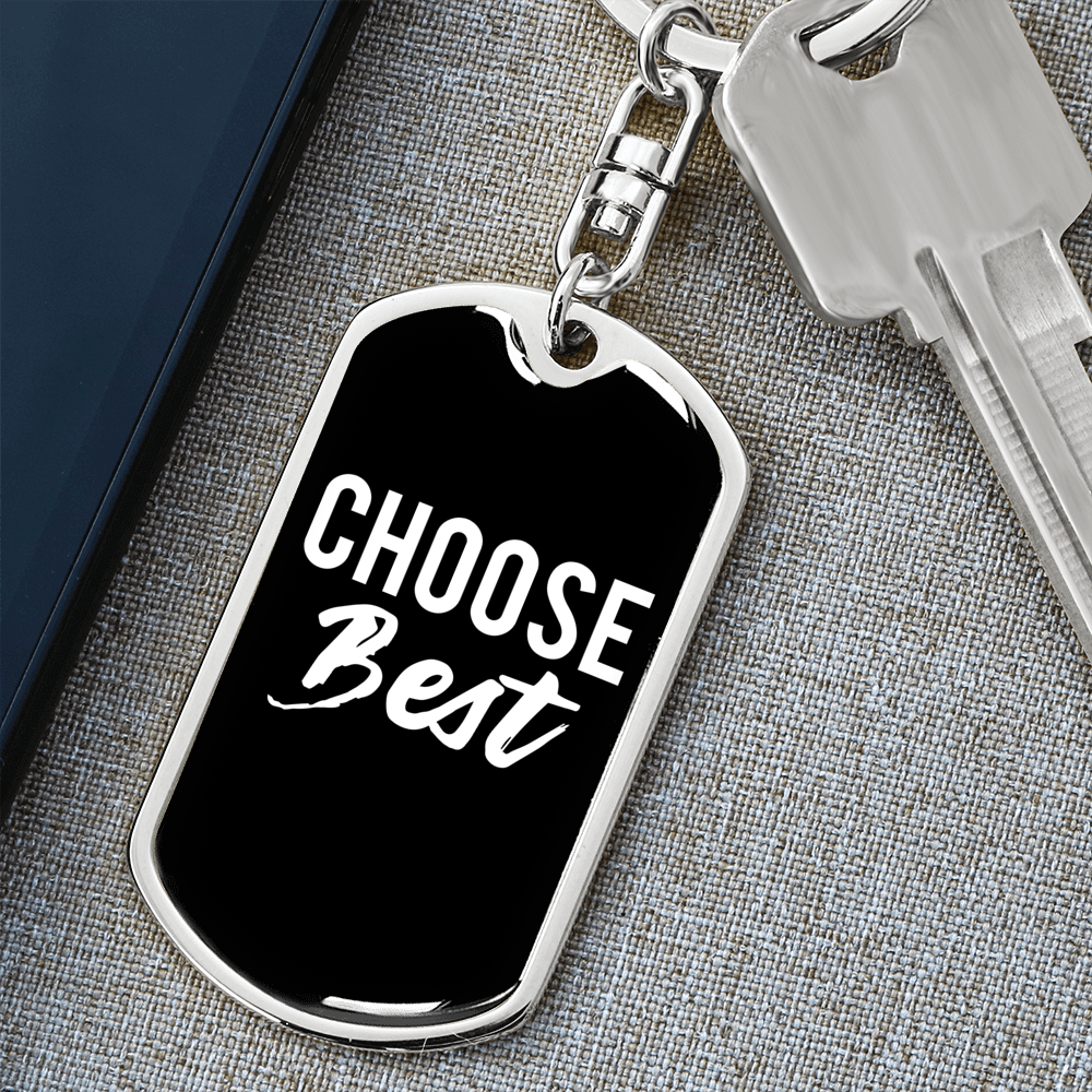 Choose Best Christian Keychain Stainless Steel or 18k Gold Dog Tag Keyring-Express Your Love Gifts