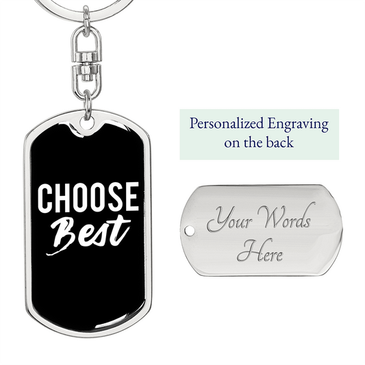 Choose Best Christian Keychain Stainless Steel or 18k Gold Dog Tag Keyring-Express Your Love Gifts