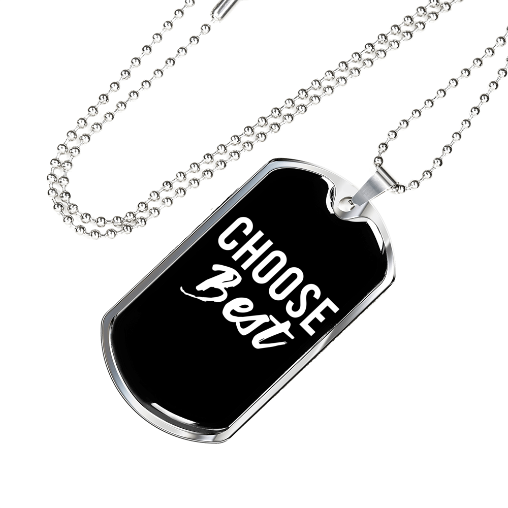 Choose Best Necklace Stainless Steel or 18k Gold Dog Tag 24" Chain-Express Your Love Gifts