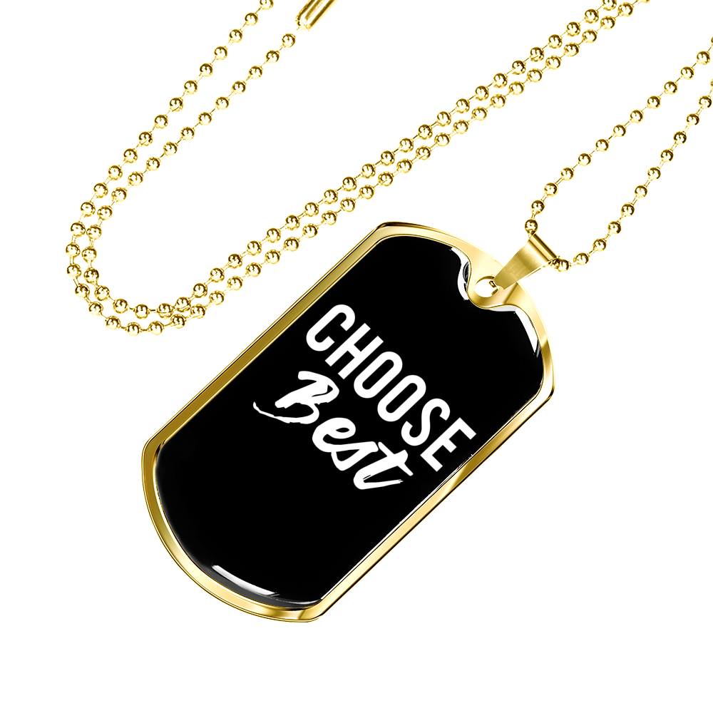 Choose Best Necklace Stainless Steel or 18k Gold Dog Tag 24" Chain-Express Your Love Gifts