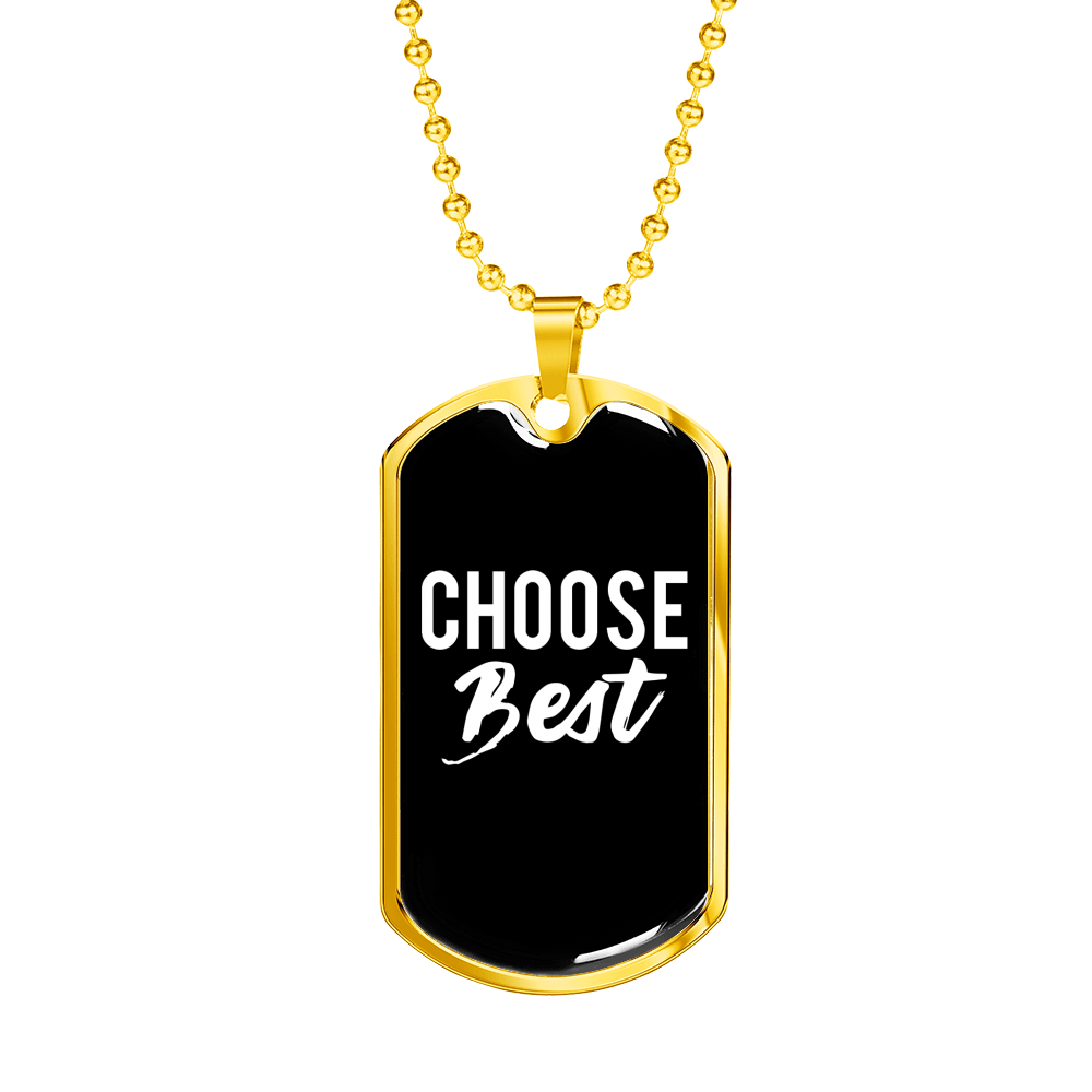 Choose Best Necklace Stainless Steel or 18k Gold Dog Tag 24" Chain-Express Your Love Gifts