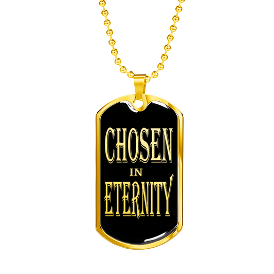 Chosen In Eternity Ephesians Necklace Stainless Steel or 18k Gold Dog Tag 24" Chain-Express Your Love Gifts