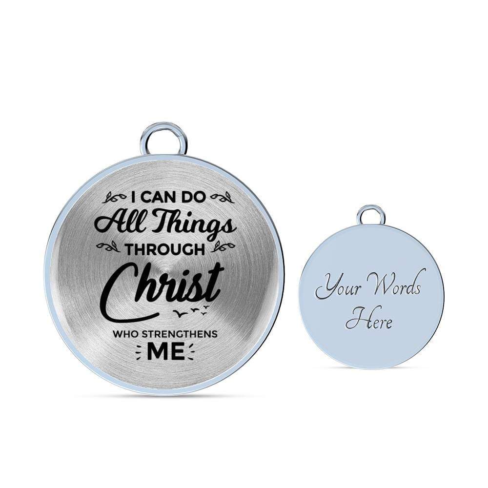 Christ Gives Me Strength Philippians Circle Bangle Bracelet Stainless Steel or 18k Gold" - Express Your Love Gifts
