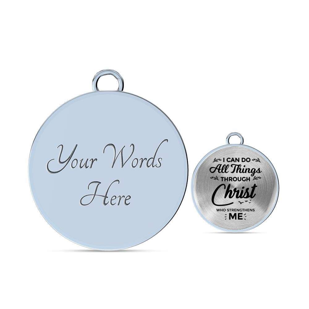 Christ Gives Me Strength Philippians Circle Bangle Bracelet Stainless Steel or 18k Gold" - Express Your Love Gifts