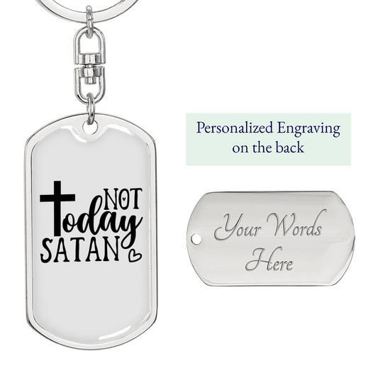Christ Today Keychain Stainless Steel or 18k Gold Dog Tag Keyring-Express Your Love Gifts