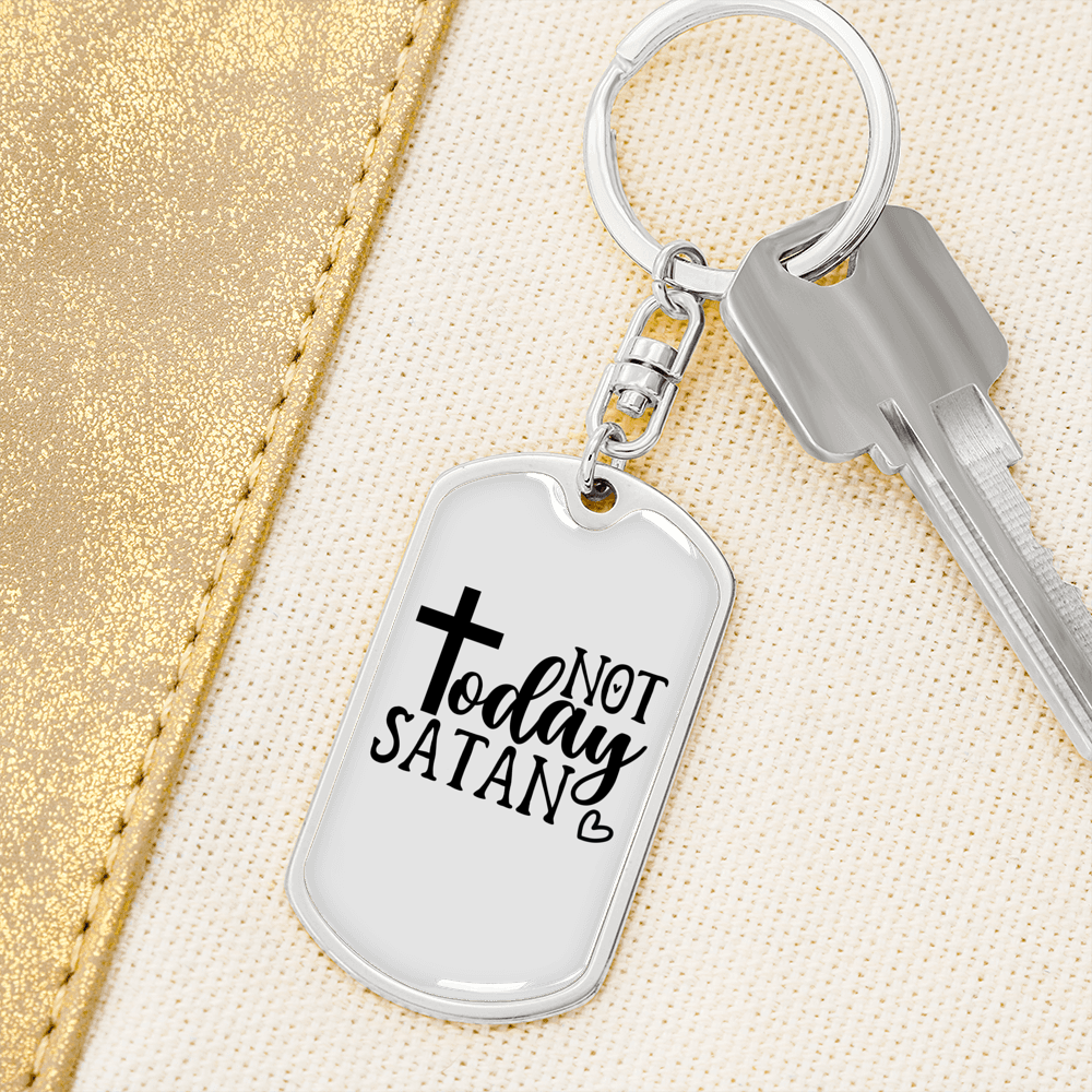 Christ Today Keychain Stainless Steel or 18k Gold Dog Tag Keyring-Express Your Love Gifts