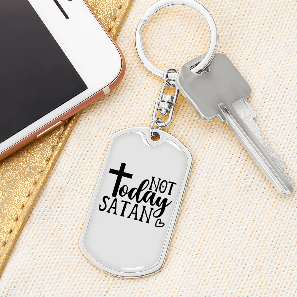 Christ Today Keychain Stainless Steel or 18k Gold Dog Tag Keyring-Express Your Love Gifts