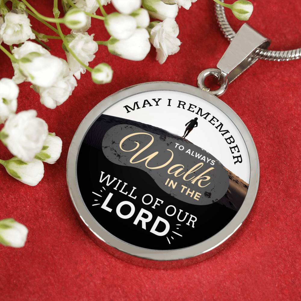 Christian Gift May I Remember Circle Necklace Stainless Steel or 18k Gold 18-22" - Express Your Love Gifts