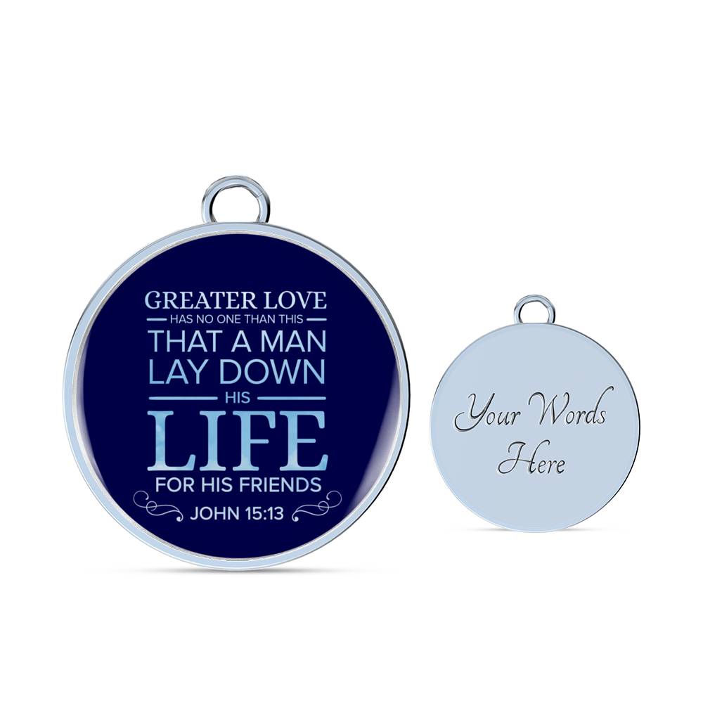 Christian John 15:13 For His Friends Circle Bangle Bracelet Stainless Steel or 18k Gold" - Express Your Love Gifts
