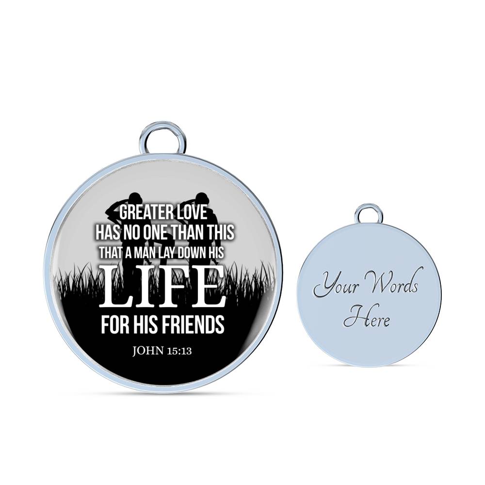 Christian John 15:13 Greater Love Circle Bangle Bracelet Stainless Steel or 18k Gold" - Express Your Love Gifts